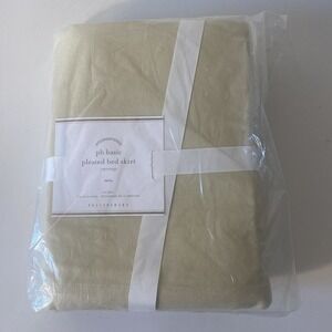 NIP Pottery Barn PB Essential Cotton Bed Skirt 14" Drop Twin Beige